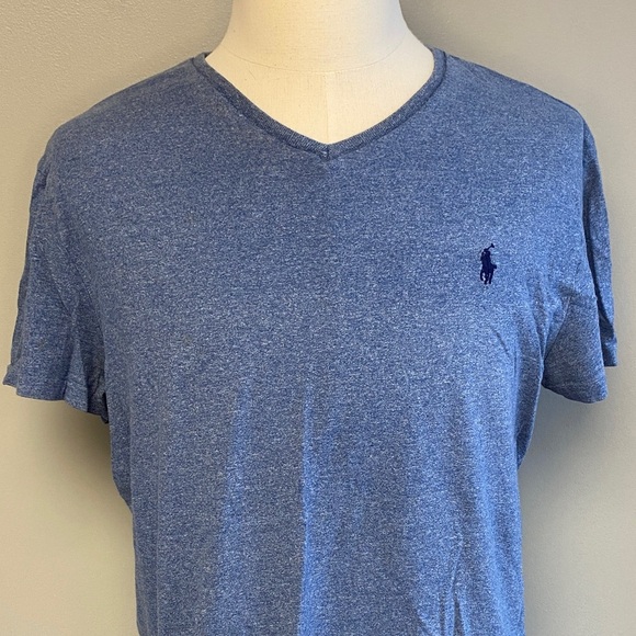 Polo Ralph Lauren Men’s V-Neck T-Shirt Blue – Size L, EUC - Picture 4 of 7